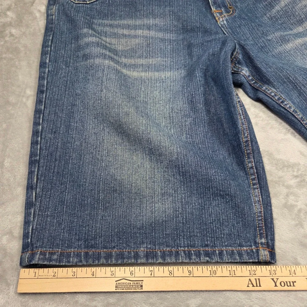 Y2k Phat Farm Mens Baggy Wide Leg Grunge Punk Skater‎ Denim Shorts Size 44 2000s